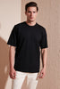 Buratti 100% Cotton Back Printed Oversized Crew Neck Men's T Shirt - BLACK