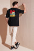 Buratti 100% Cotton Back Printed Oversized Crew Neck Men's T Shirt - MINK