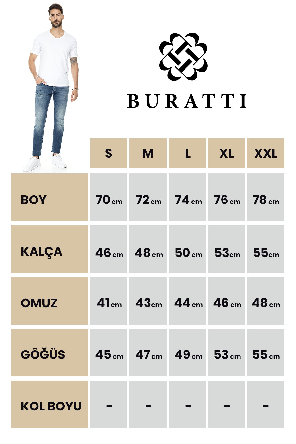 Buratti Basic V Neck Slim Fit Men's T Shirt - WHITE