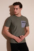 Buratti Printed Slim Fit Crew Neck Cotton Men's T Shirt - BLUE