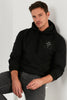 Buratti Men's Slim Fit Printed Hoodie Kangaroo Pocket Cotton Sweatshirt - DARK GRAY