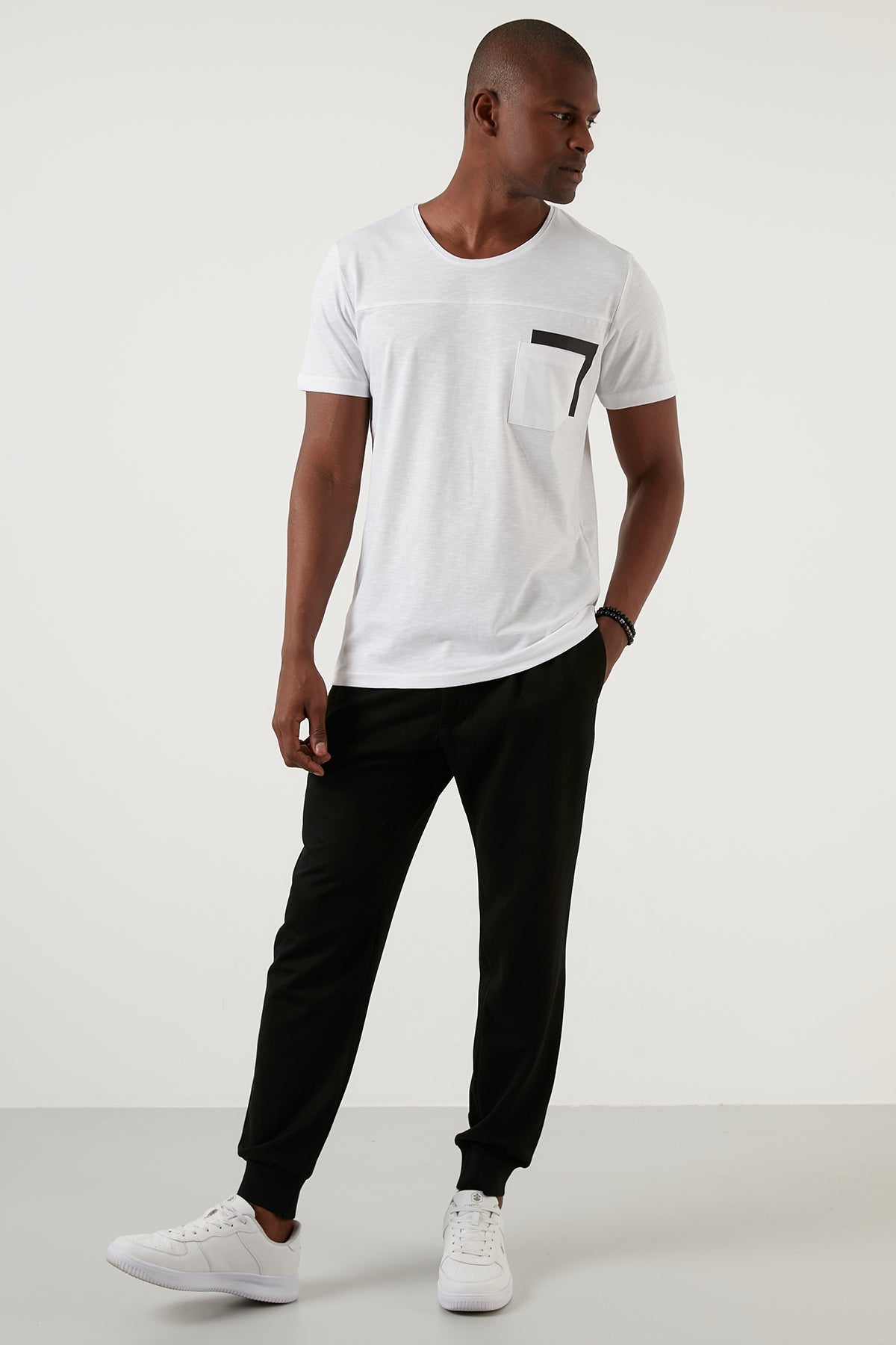 Buratti Cotton Crew Neck Regular Fit Men&#39;s T Shirt with Pocket - WHITE