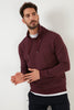 Buratti Cotton Stand Up Collar Slim Fit Men's Sweatshirt - GRAY MELANJ
