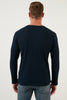 Buratti Cotton Button Detailed Crew Neck Men's Sweatshirt - BLACK