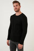 Buratti Cotton Button Detailed Crew Neck Men's Sweatshirt - BLACK