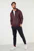 Buratti Men's Cotton Hooded Zipper Pocket Sweatshirt - MAROON