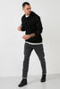Buratti Cotton Hooded Kangaroo Pocket Slim Fit Men's Sweatshirt - BLACK