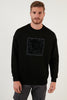 Buratti Men's Cotton Oversize Fluffy Soft Raised Sweatshirt - BLACK