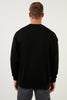 Buratti Men's Cotton Oversize Fluffy Soft Raised Sweatshirt - BLACK