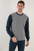 Buratti Cotton Regular Fit Crew Neck Men's Sweatshirt - ANTHRACITE