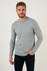Buratti Cotton Slim Fit Crew Neck Men's Sweater - LIGHT GRAY