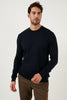 Buratti Cotton Slim Fit Crew Neck Men's Sweater - NAVY BLUE