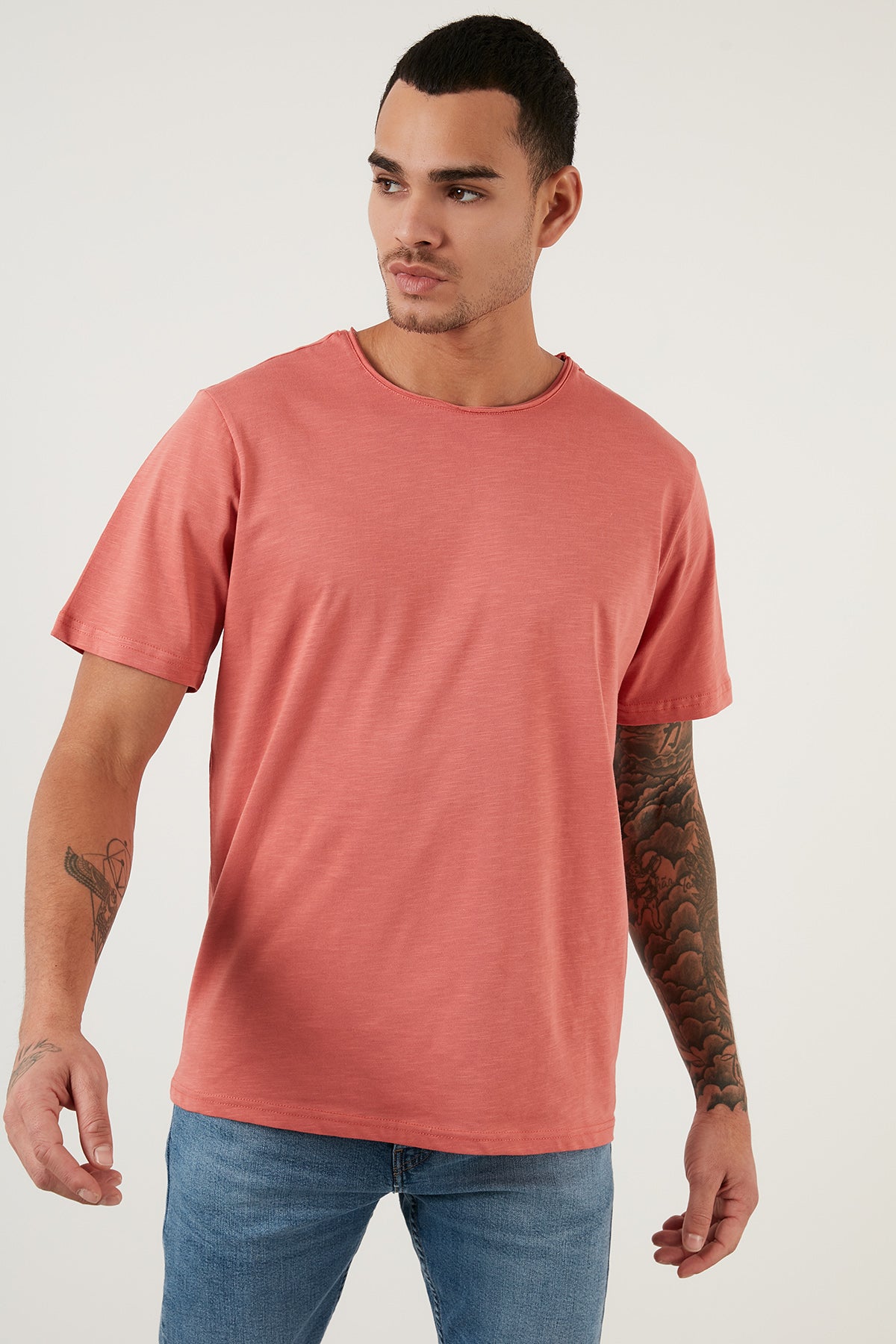 Buratti Crew Neck 100% Cotton Slim Fit Basic Men&#39;s T Shirt - EMERALD