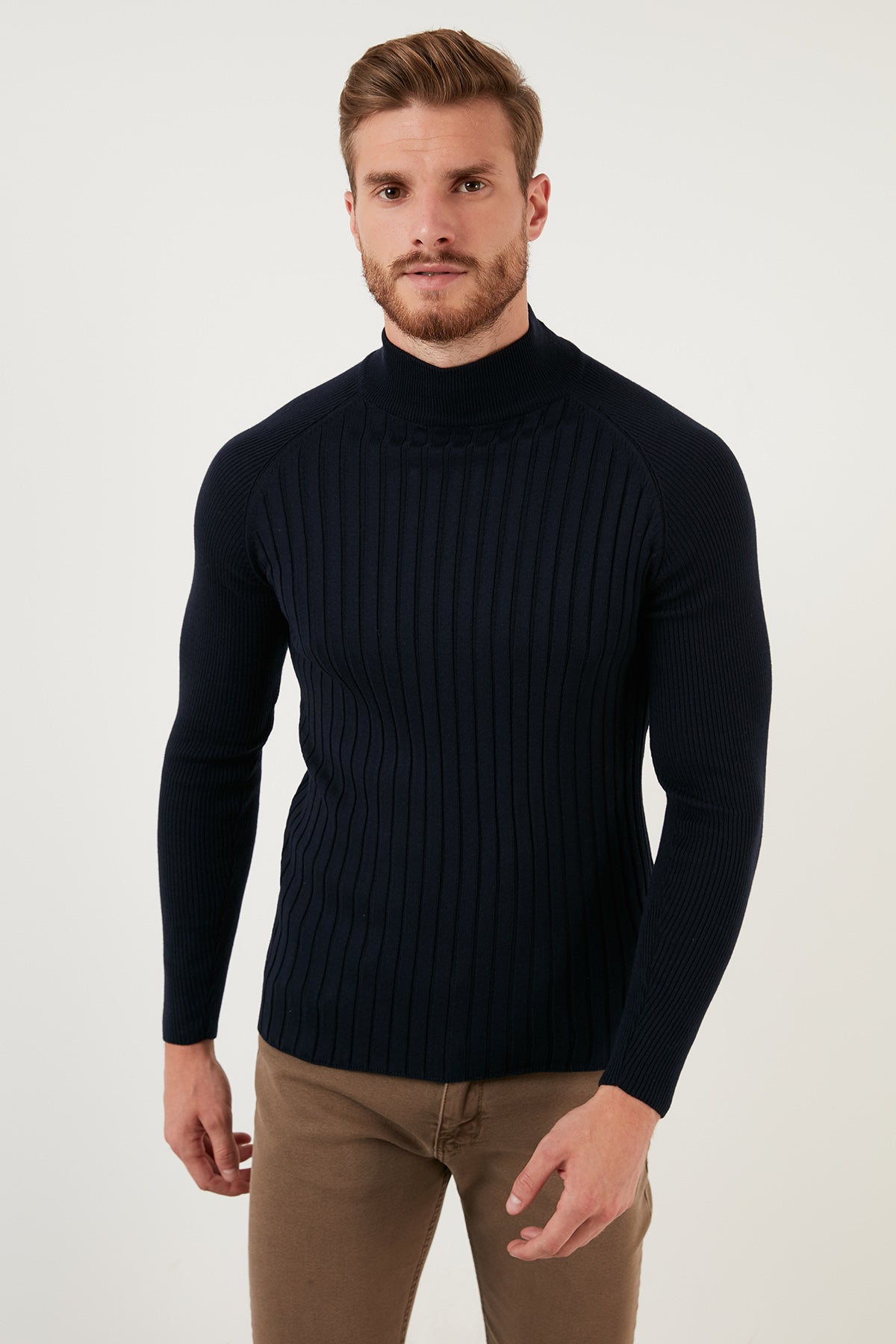 Buratti Cotton Slim Fit Half Turtleneck Men's Sweater