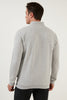 Buratti Cotton Slim Fit Half Zipper Stand Up Collar Men's Sweatshirt - BEIGE