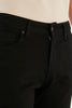 Buratti Cotton High Waist Slim Fit Piping Jeans Men Denim Trousers - BLACK