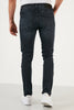 Buratti Cotton High Waist Slim Fit Piggy Leg Jeans Men Denim Trousers - NAVY BLUE