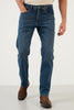 Buratti Cotton High Waist Slim Fit Piggy Leg Jeans Men Denim Pants - BLUE