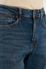 Buratti Cotton High Waist Slim Fit Piggy Leg Jeans Men Denim Pants - BLUE