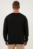 Buratti Regular Fit Crew Neck Cotton Men's Sweatshirt - BLACK