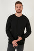 Buratti Regular Fit Crew Neck Cotton Men's Sweatshirt - BLACK