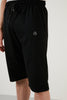 Buratti Regular Fit Elastic Waistband Pocket Cotton Men's Capri - BLACK