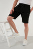 Buratti Regular Fit Elastic Waistband Pocket Cotton Men's Short - BLACK