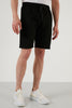 Buratti Regular Fit Elastic Waistband Pocket Cotton Men's Short - BLACK