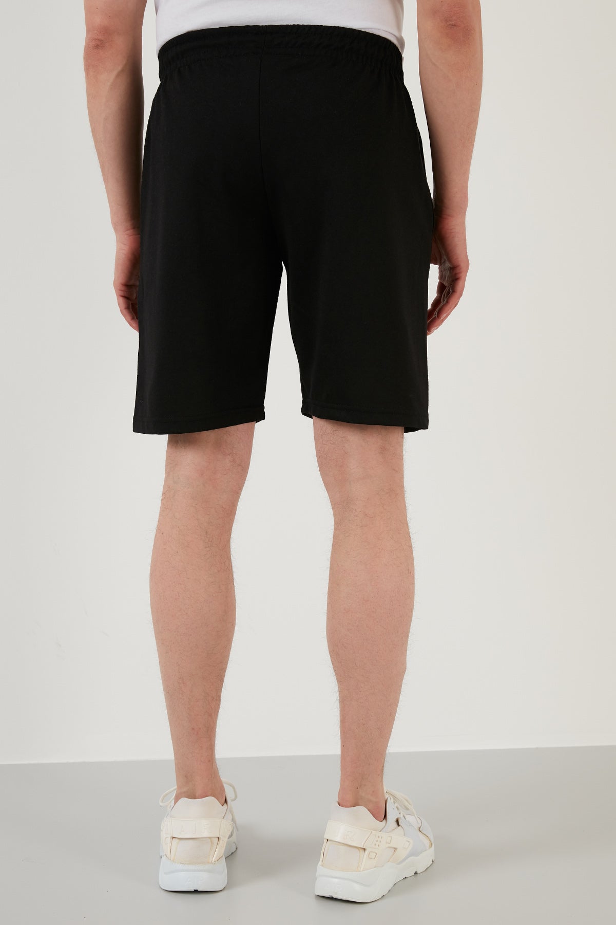 Buratti Regular Fit Elastic Waistband Pocket Cotton Men&#39;s Short - BLACK