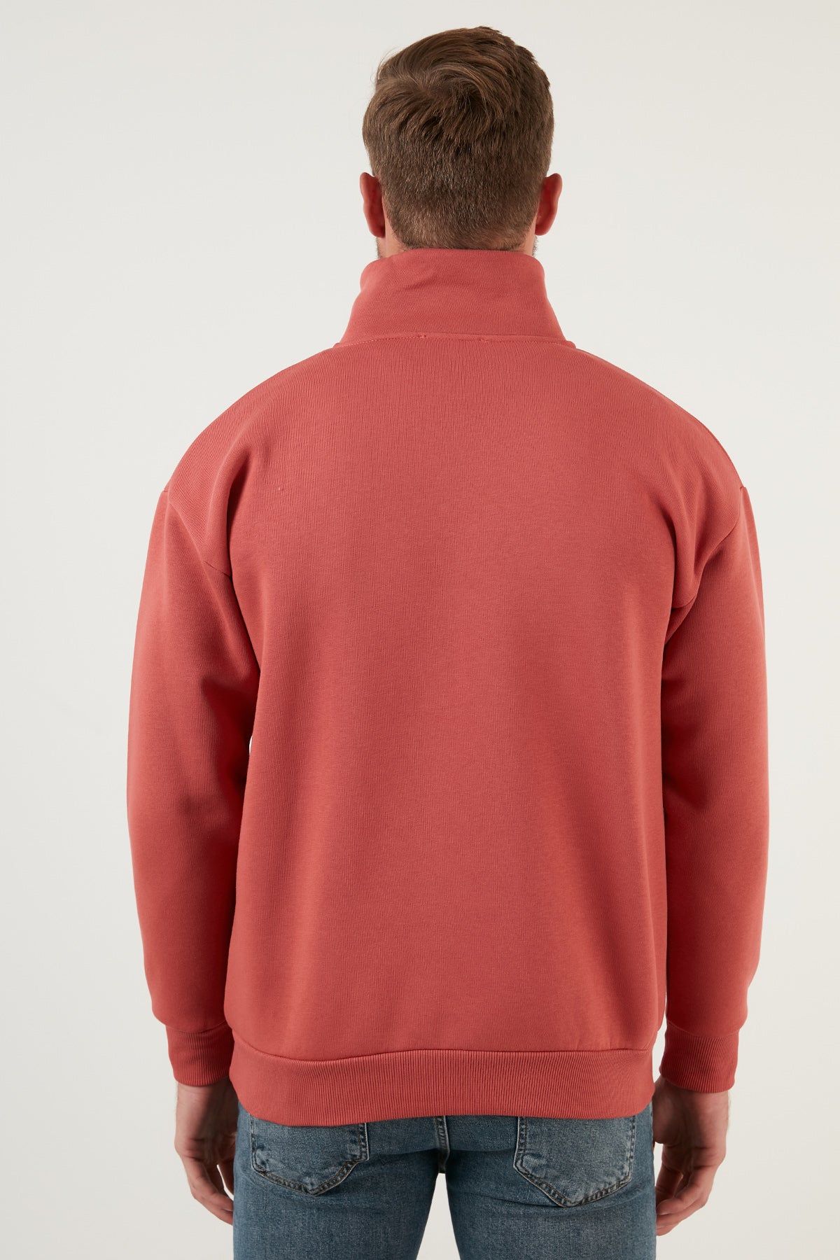 Buratti Regular Fit Cotton Pile Soft Raised Winter Men's Sweatshirt - HUNTER