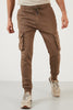 Buratti Relaxed Fit Cotton Pocket Cargo Men's Trousers - KHAKI
