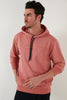 Buratti Slim Fit Printed Hoodie Kangaroo Pocket Men's Cotton Sweatshirt - EKRU