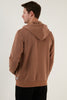 Buratti Slim Fit Hooded Zippered Fluffy Soft Raised Winter Men's Sweatshirt - EKRU