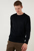 Buratti Wool Slim Fit Crew Neck Knitwear Men's Sweater - BLACK