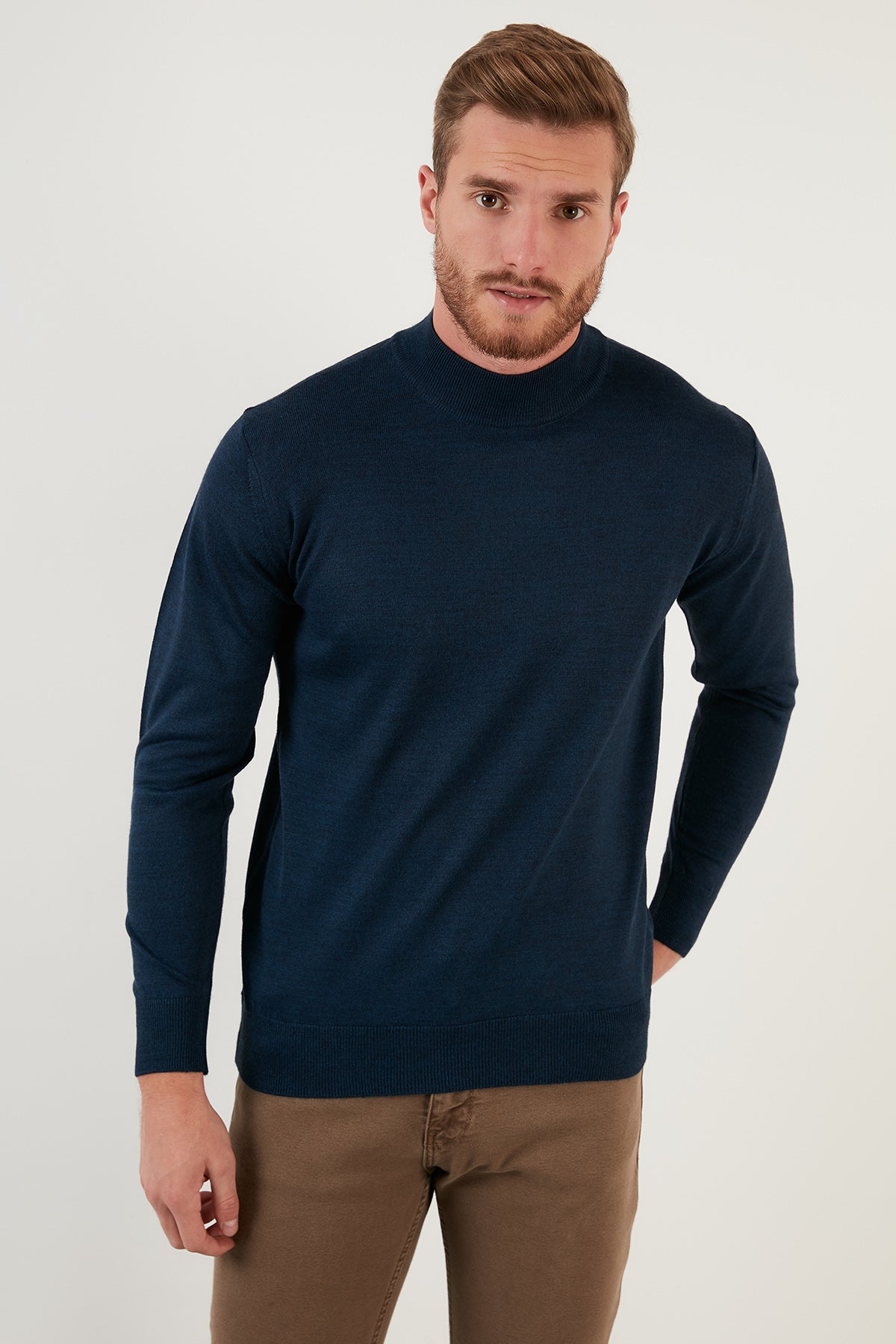 Buratti Wool Slim Fit Half Turtleneck Men's Sweater
