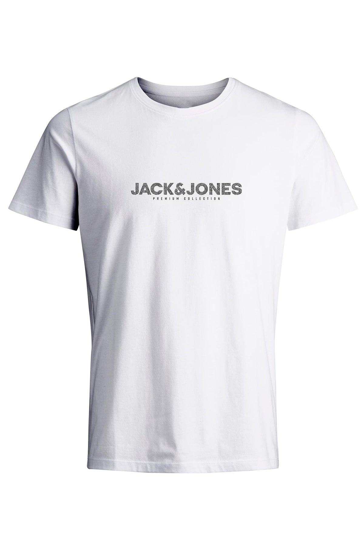 Jack & Jones Plus Plus Size 100% Cotton Regular Fit Crew Neck Men's T Shirt - WHITE