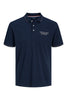 Jack & Jones Premium 100% Cotton Regular Fit Buttoned Men's Polo T Shirt - BLUE