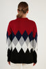 Lela Baklava Pattern Half Turtleneck Knitted Women's Sweater - NAVY BLUE-SAKS