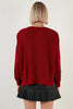Lela Crew Neck 100% Soft Acrylic Women's Sweater - RED