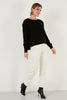 Lela Crew Neck 100% Soft Acrylic Women's Sweater - EKRU