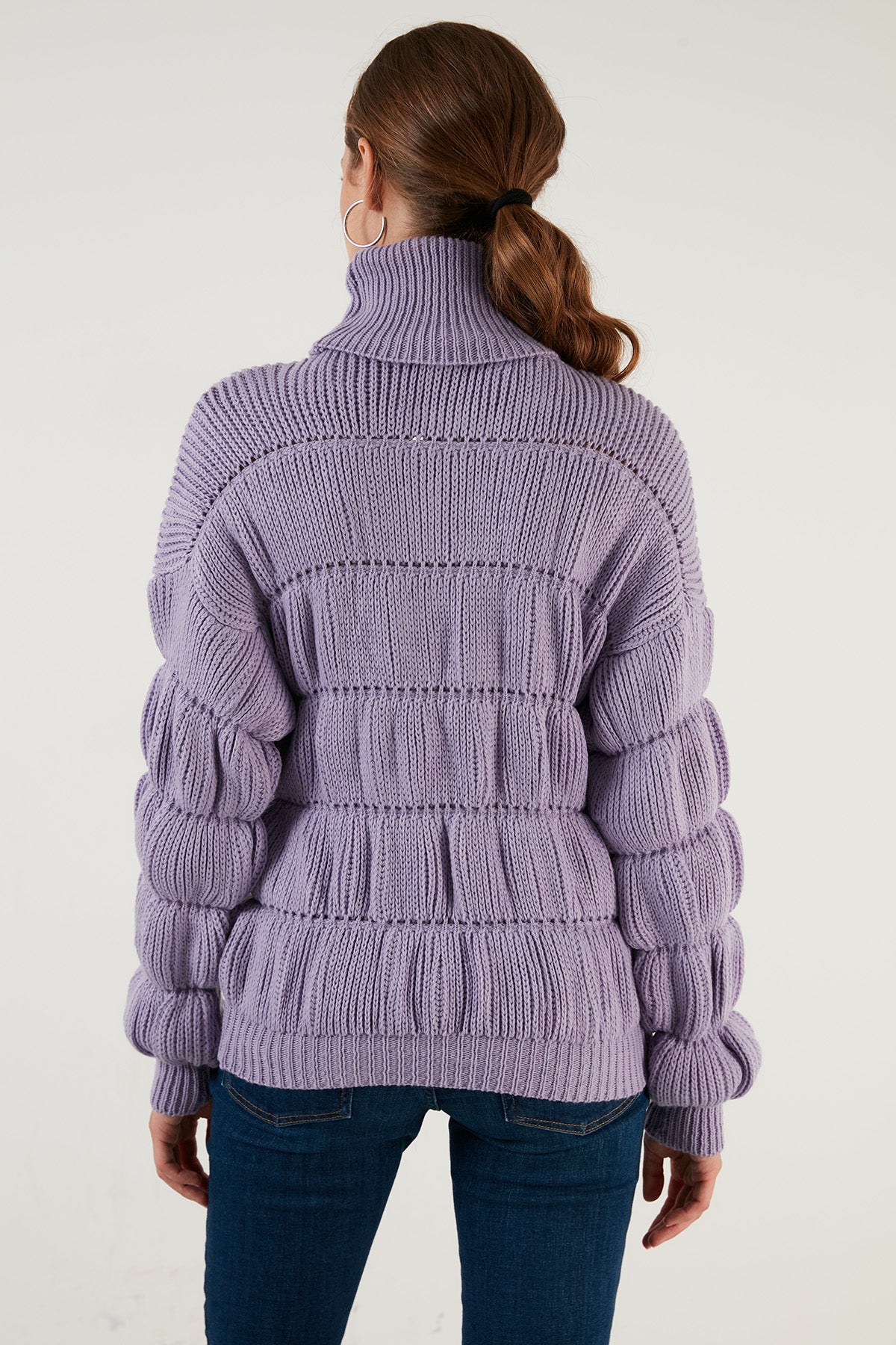 Lela Pleated Knitted Sweater Women's Sweater - EKRU