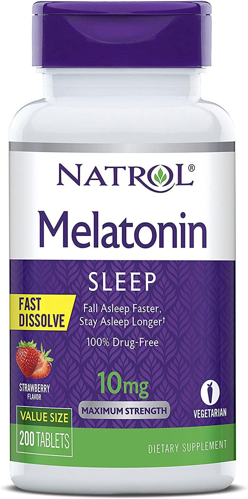 Natrol Melatonin Fast Dissolve Tablet, 10Mg, 200 Count