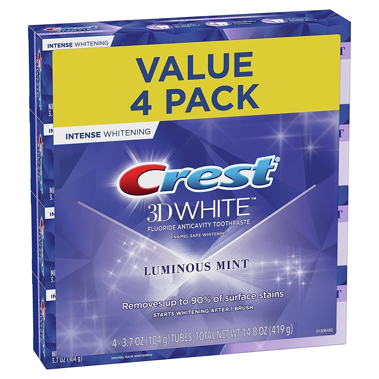 Crest 3D White, Pack of 4 - קראסט ערכת הלבנת שיניים