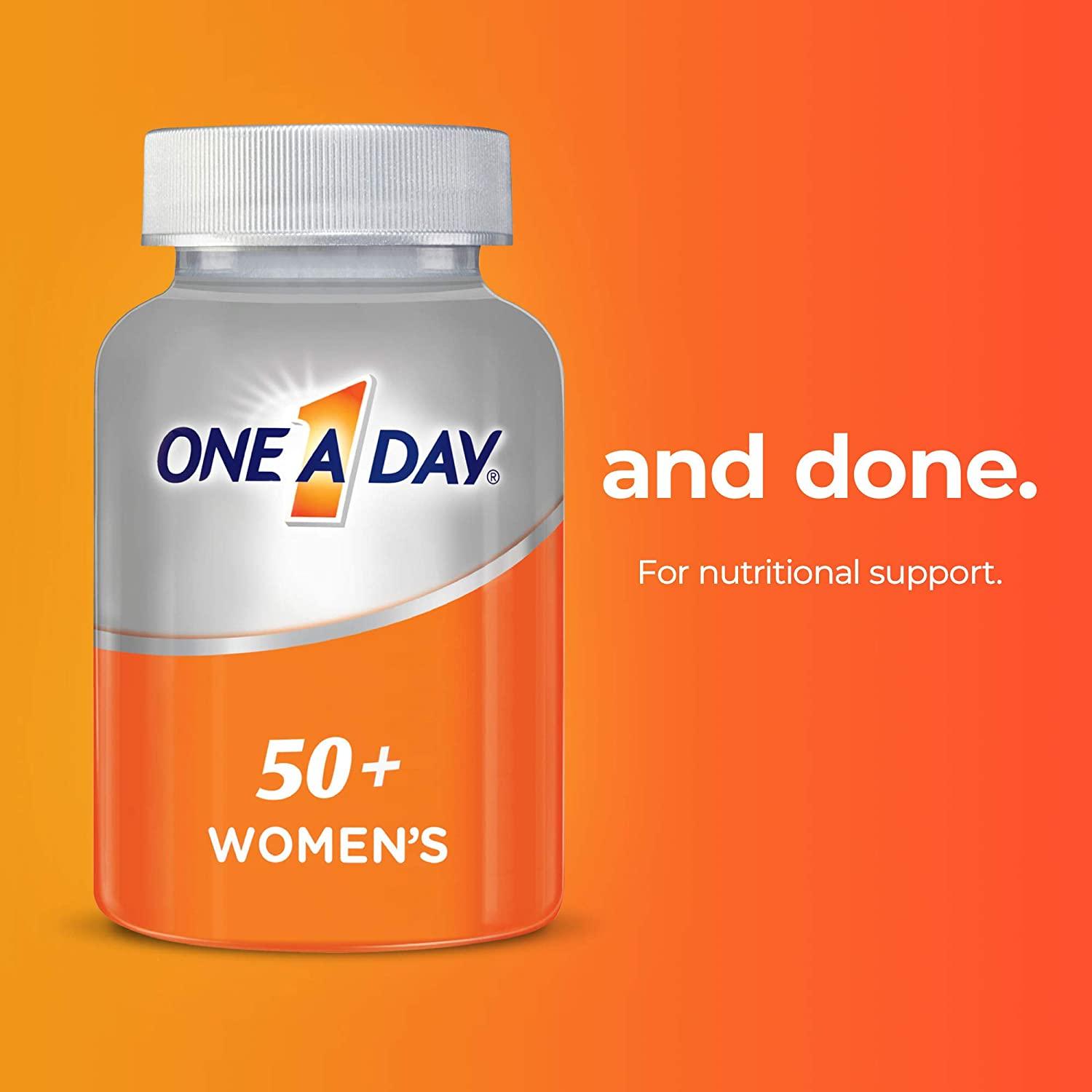 One a Day Women’S 50+ Multivitamins, Supplement with Vitamin A, Vitamin C, Vitamin D, Vitamin E and Zinc for Immune Health Support, Calcium & More, 175 Count