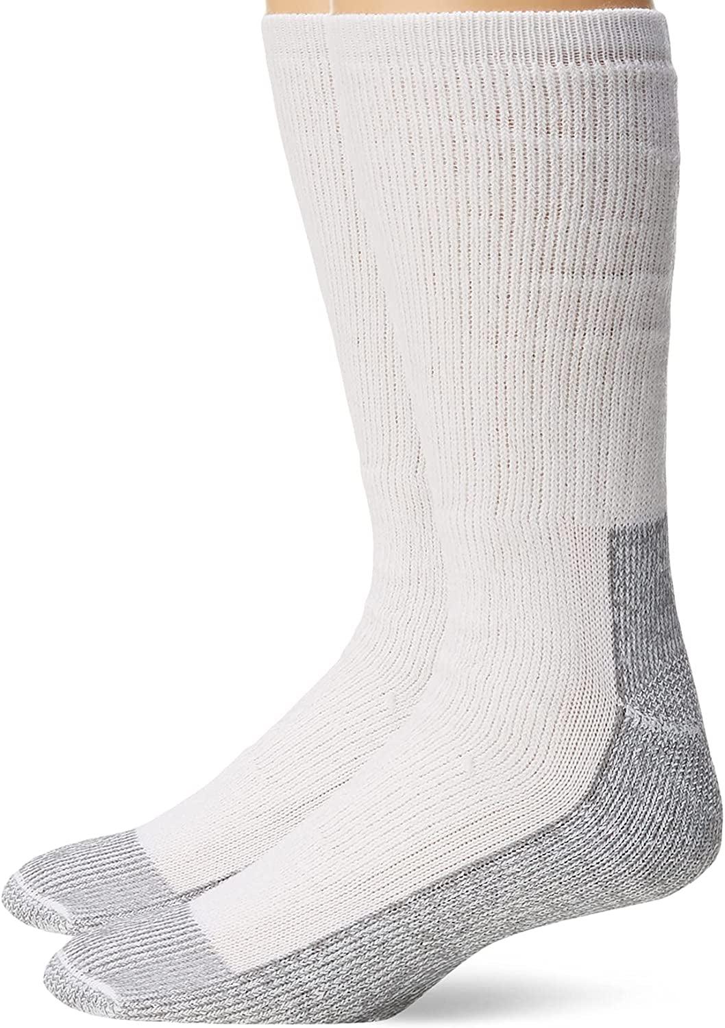 Fruit of the Loom Mens Cushioned Durable Cotton Work Gear Socks with Moisture Wicking