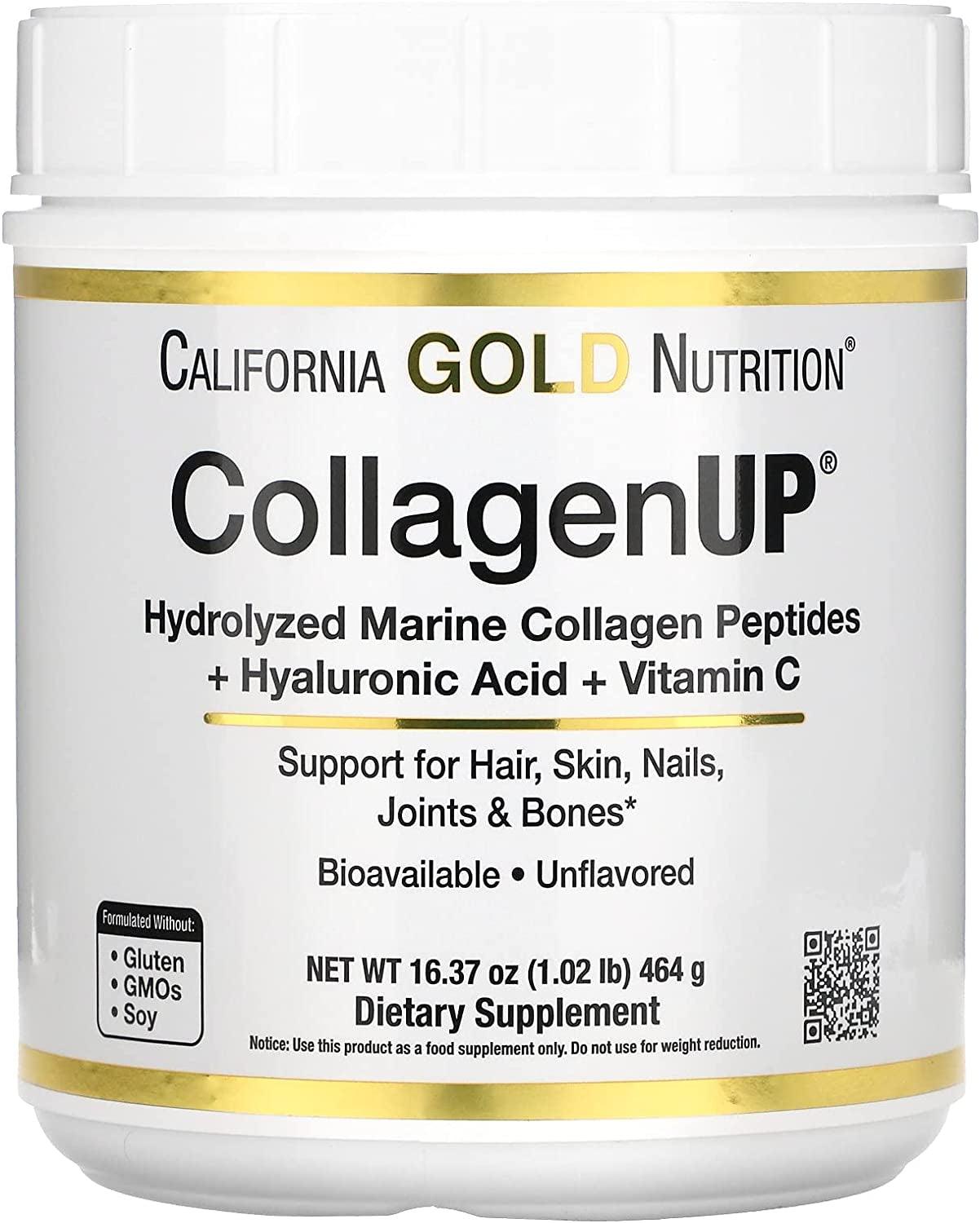 Collagen Peptides Powder with Hyaluronic Acid, Support for Healthy Hair, Skin, Nails, Joints and Bones, Non-Gmo, Gluten and Dairy Free, Unflavored, 16.37 Oz (464 G)